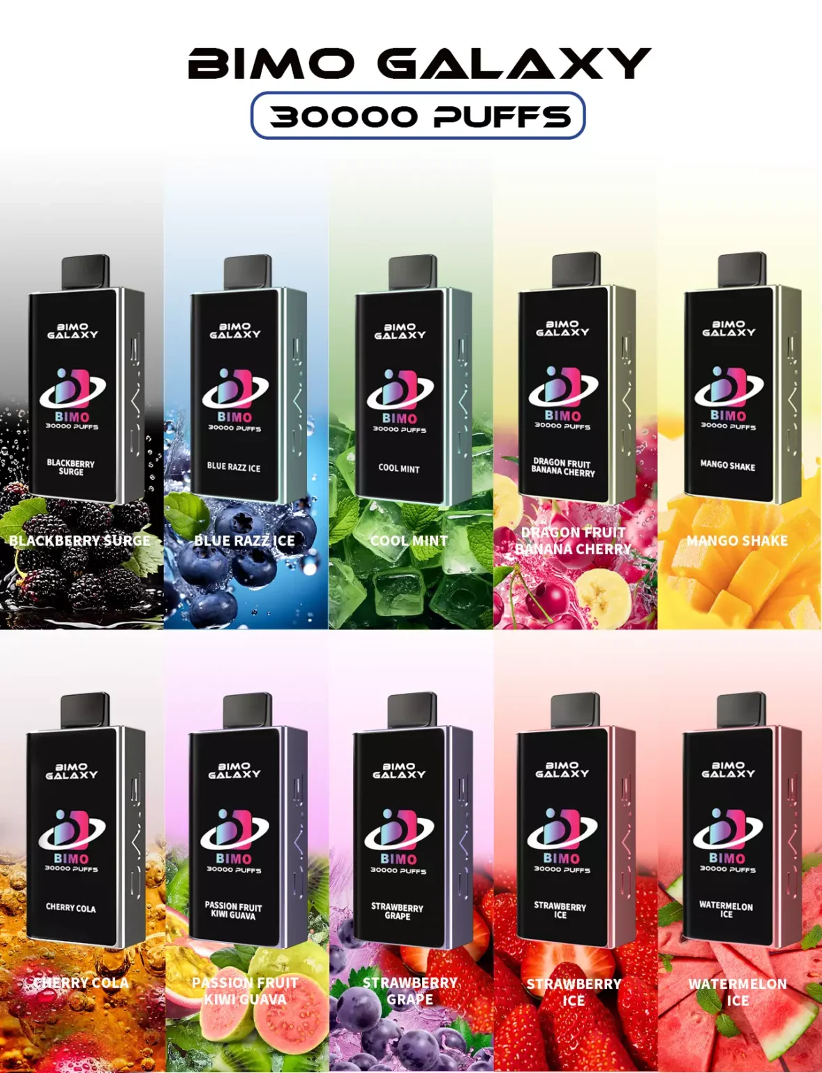 BIMO Galaxy 30000 Puffs – Blue Razz Ice - Image 3