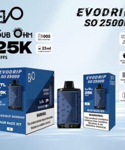 BLUE RAZZ ICY EVODRIP SO25000 DISPOSABLE 5-PACK