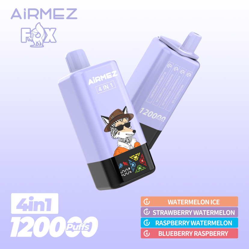 Airmez vape – Fox 4in1 120000puffs Disposable Vape Watermelon Ice & Strawberry Watermelon & Raspberry Watermelon & Blueberry Raspberry
