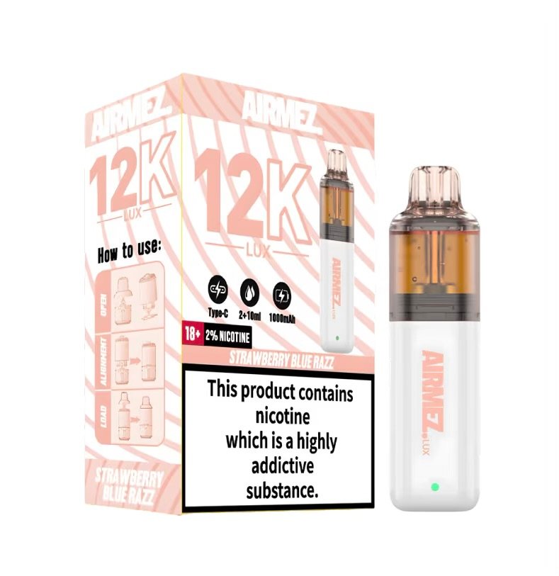 Airmez Lux 12K Strawberry Blue Razz Prefilled Vape Kit - Image 2